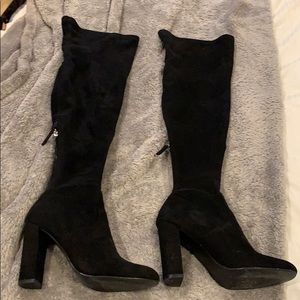 Steve Madden black suede over the knee boots
